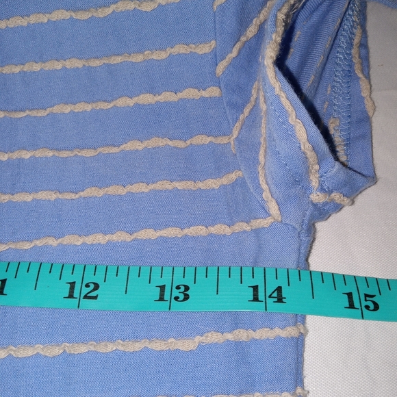 Matilda Jane Exploration Blue Beige Textured Striped Dress XS - Picture 6 of 13